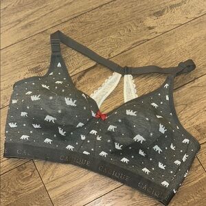 Cacique Gray Polar Bear Print Bra